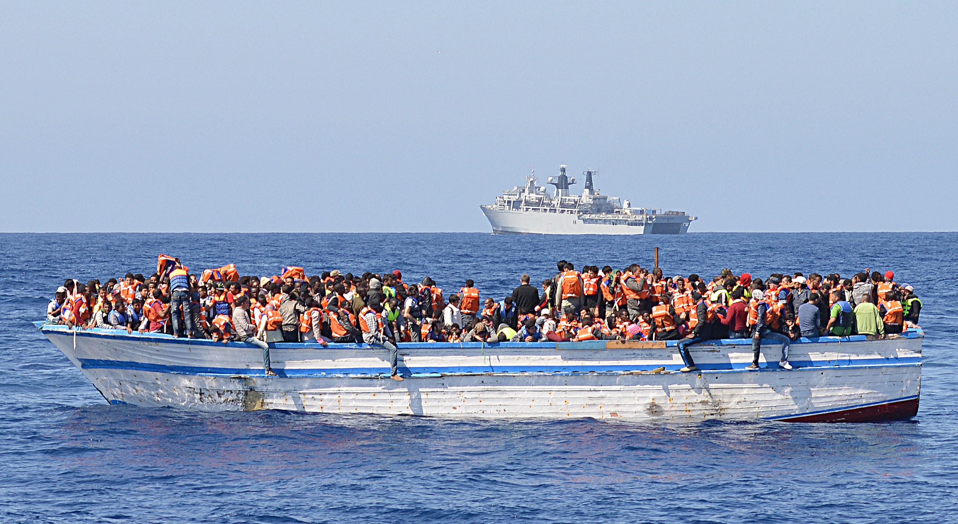 صورة أرشيفية لقوارب الهجرة الغير شرعية من ليبيا الي اوروبا