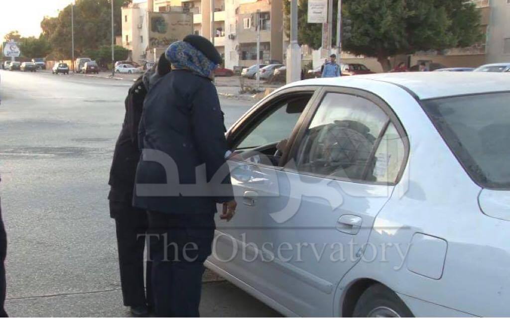 جانب من انتشار الشرطة النسائية في شوارع بنغازي اليوم السبت 22 أكتوبر 2016 