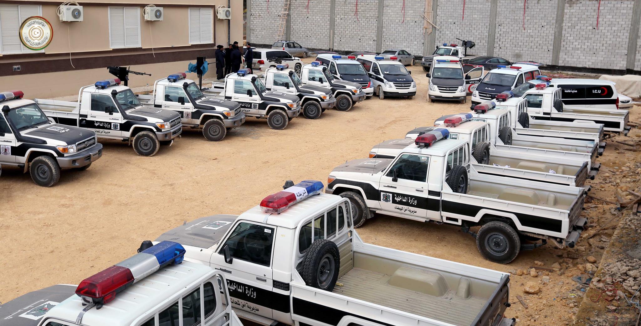 جانب من الاليات التى استلمتها مديريات الامن بالمنطقة الشرقية