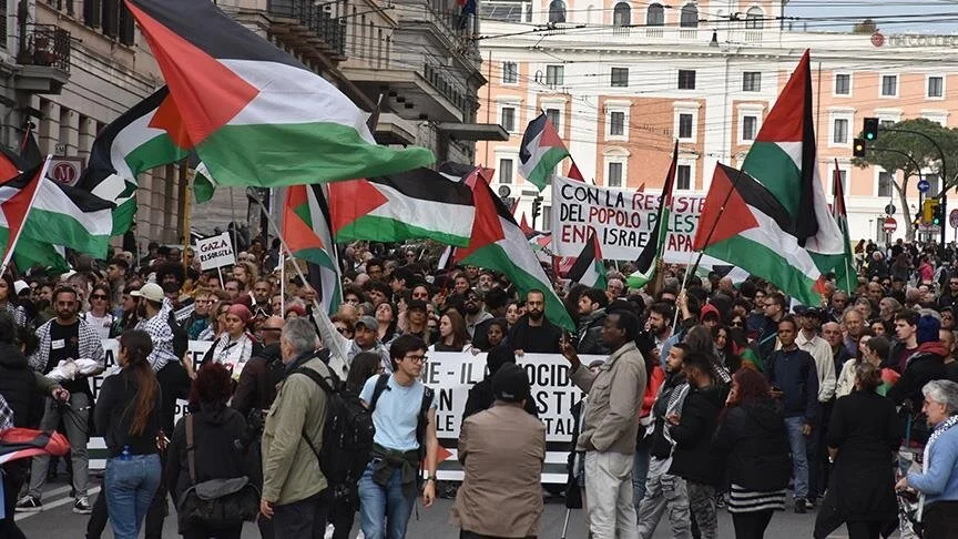 Rome.. A march demanding an end to the genocide in Gaza