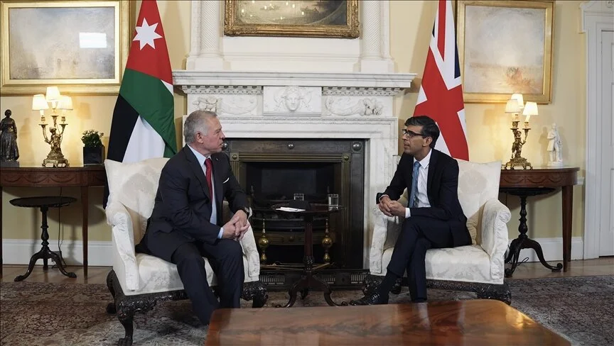 The King of Jordan and Sunak discuss developments in the region and the war on Gaza