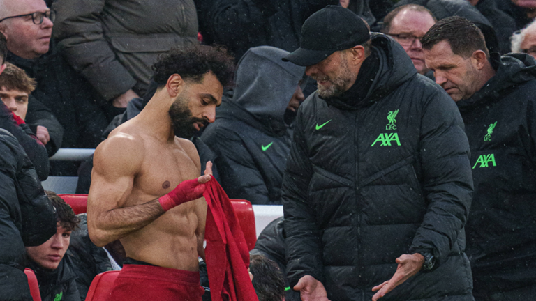 Salah’s first appearance in Liverpool training after his argument with Klopp