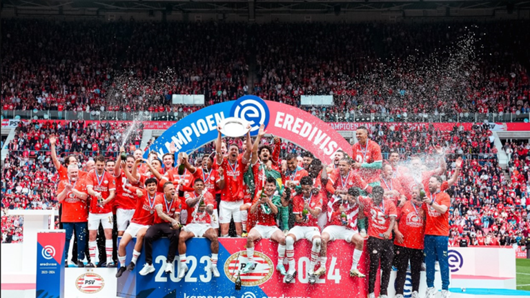 PSV Eindhoven wins the Dutch League title for the 25th time in its history