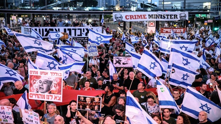 An enormous demonstration in Tel Aviv in assist of Biden's proposal to ...