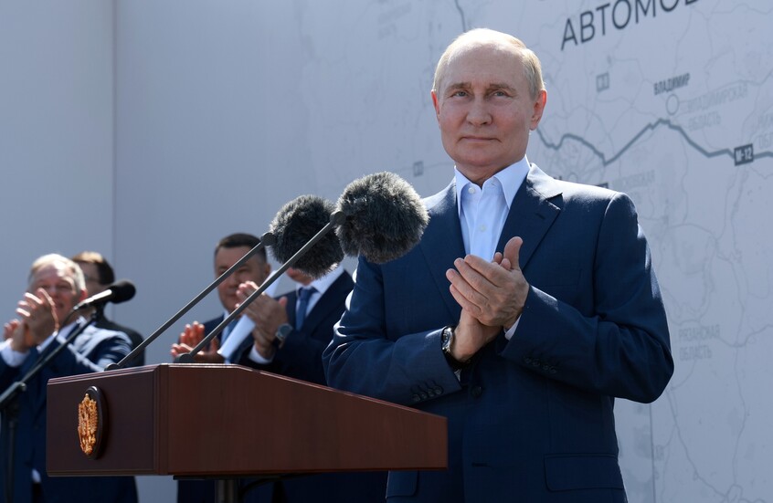 Putin opens transport artery that reduces travel time between the two capitals