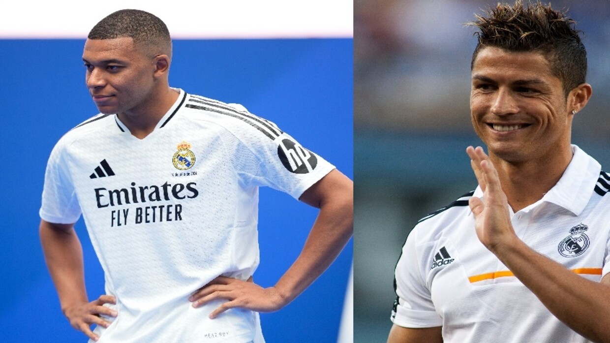 When first compared to Real Madrid shirt.. Ronaldo outperforms Mbappe