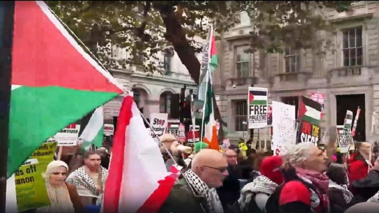 Anniversary of the Balfour Declaration…a huge march in London in solidarity with Gaza and demonstrators remove the statue of the first Israeli president