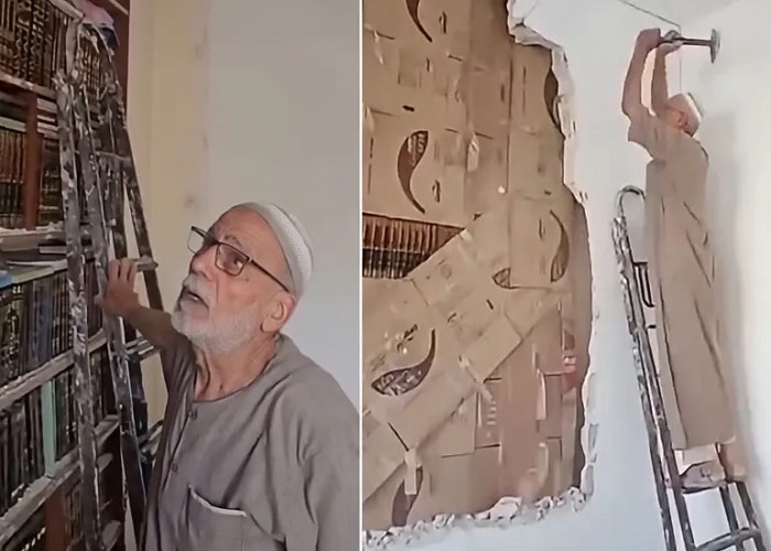 كنز وراء الجدار.. سوري يستعيد مكتبة أخفاها خشية “إرهاب النظام”